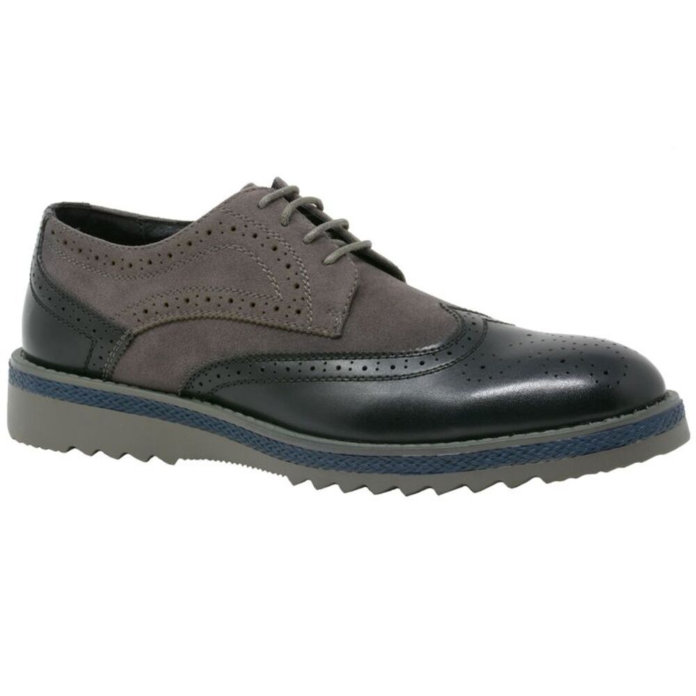 Alpine Swiss Alec Mens Wingtip Shoes 1.5” Ripple Sole Leather Insole & Lining